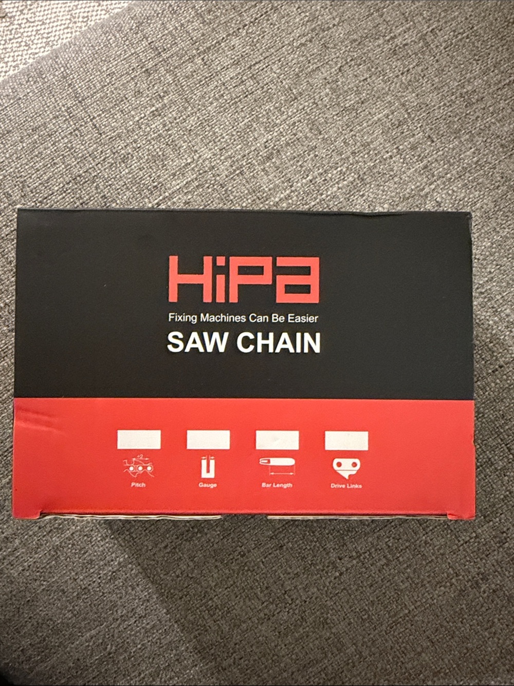 h.i.p. Black and Red Saw Chain - Replacement Chain for Chainsaws